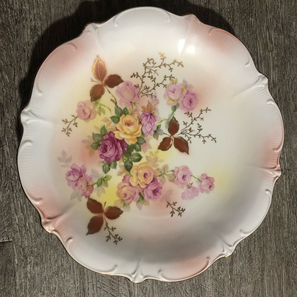 Sunset Rose by Schumann - Bavaria, 1886 Schumann Arzberg Germany Plate